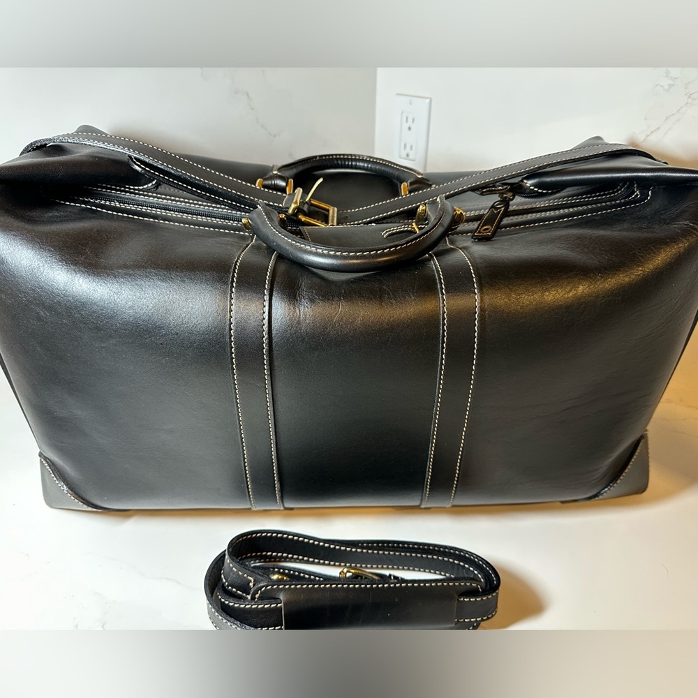 Bally Leather Weekender Travel Bag